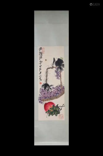 QI BAISHI: INK AND COLOR ON PAPER PAINTING 'FRUITS'