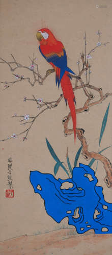 A CHINESE PARROT PAINTING, YU FEI'AN MARK
