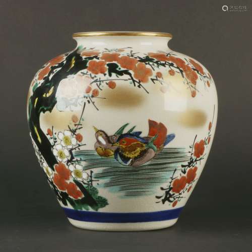 A Japanese Famille Rose Porcelain Vase