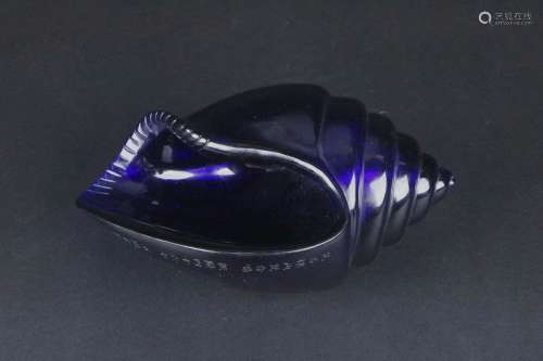 A Blue Glass Conch Ornament