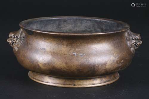 A Bronze Censer With Handles