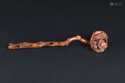 A Carved Boxwood Ruyi Scepter