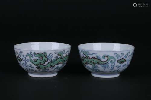 A Dou-Cai Porcelain Bowls