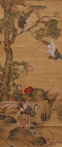 A Chinese Flower&bird Painting, Jiang Tingxi Mark