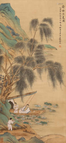 A Chinese Figure Painting, Jin Cheng Mark