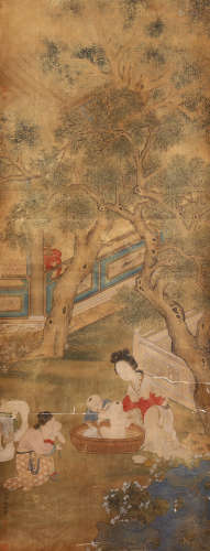 A Chinese Woamn Painting, Leng Ban Mark