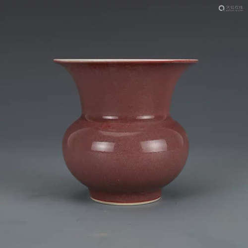 A Chinese Cowpea red Glaze Porcelain Slag bucket