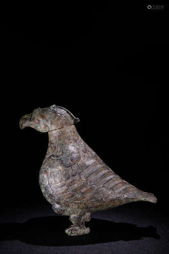A Chinese Bronze Bird Ornament