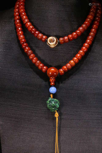 A Chinese Spirit Bone Buddha Beads String