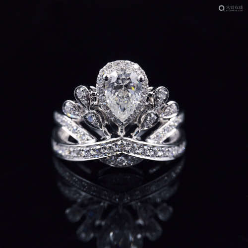 A Chinese Drop shape Diamond Ring