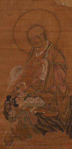 A Chinese Arhart Painting, Sheng Lin Mark