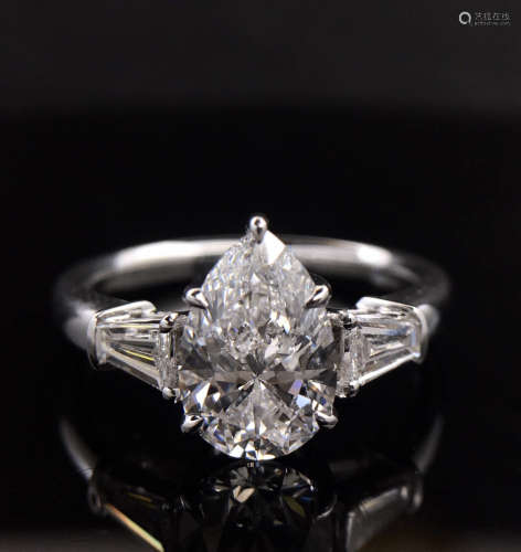 A Chinese Drop shape Diamond Ring