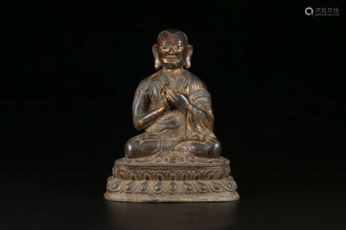 A Chinese Copper Statue of Guru Buddha