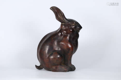 A Chinese Copper Rabbit Ornament