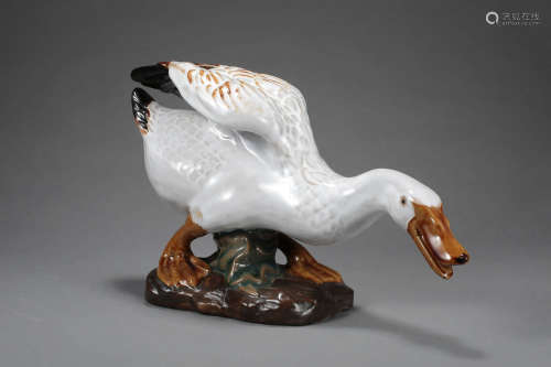 A Chinese Porcelain Duck Ornament