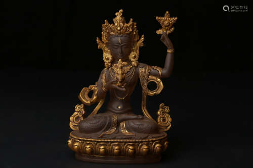 A Chinese Glass Buddha Statue of Tara