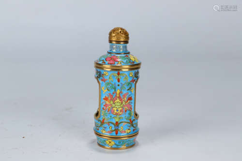 A Chinese Cloisonne Floral Snuff Bottle