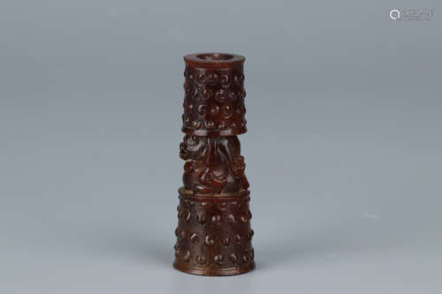 A Chinese Carved Hetian Jade Lezi Ornament
