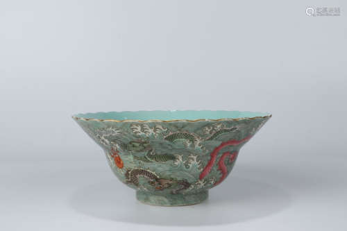 A Chinese Famille Rose Dragon Pattern Porcelain Bowl