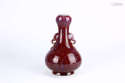 A Chinese Fancy Glaze Porcelain  Double Ears Garlic Bottle