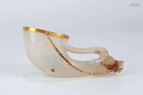 A Chinese Gild Copper Agate Cup