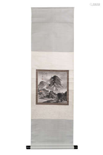 A Chinese Landscape Painting Scroll, Wu Shixian Mark