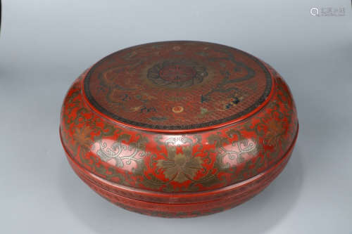 A Chinese Dragon Pattern Lacquerware Box