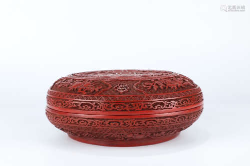 A Chinese Carved Lacquerware Box