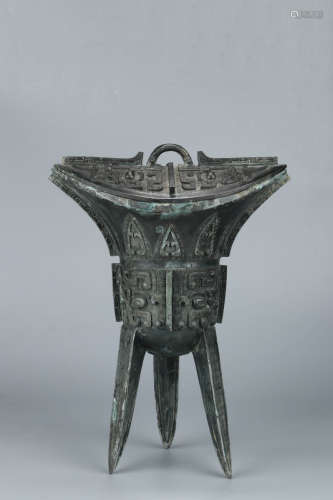 A Chinese Bronze Jue Cup