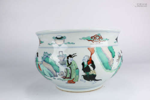 A Chinese Doucai Figure Painted Porcelain Jar