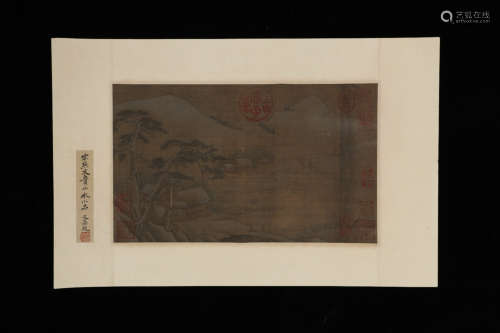 A Chinese Landscape and figure Painting, Yan Wengui Mark