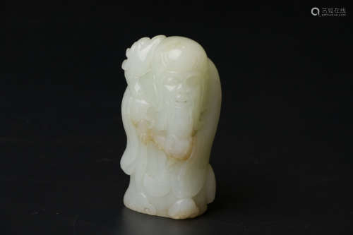 A Chinese Carved Hetian Jade Figure Ornament