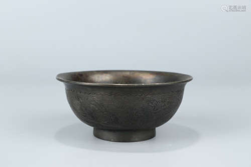 A Chinese Floral Silver Bowl