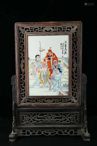A Chinese immortal Painted Porcelain Plate Painting