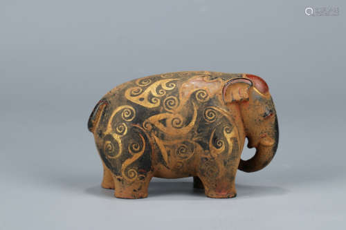 A Chinese Carved Hetian Jade Elephant Ornament