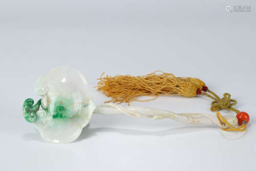 A Chinese Jadeite Ruyi Ornament