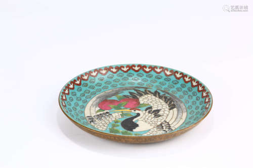 A Chinese Copper Padding Cloisonne Plate