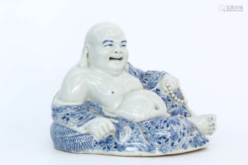 A Chinese Blue and White Porcelain Maitreya Statue