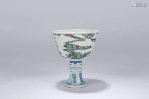 A Chinese Doucai Porcelain Cup