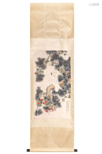 A Chinese Flower&bird Painting Scroll, Yan Bolong Mark