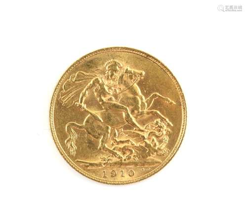 Edward VII gold sovereign, 1910, 8 gr..