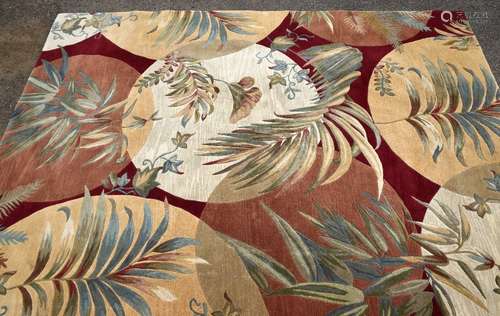 Modern American carpet by 'Rugs as Art Inc.', with all over polychrome foliage design, 347 x 257cm