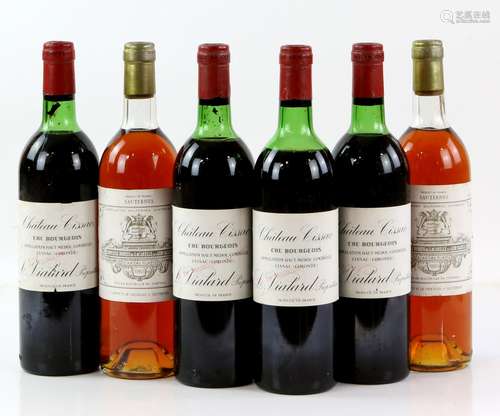 4 bottles Château Cissac Cru Bourgeois Haut-Médoc, 2 bottles Chateau Filhot, Sauternes, France 1983