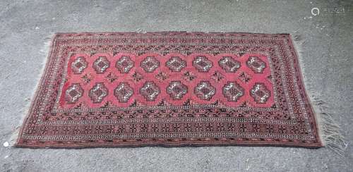 Red Ground Tribal Bukhara, 207cm x 116cm