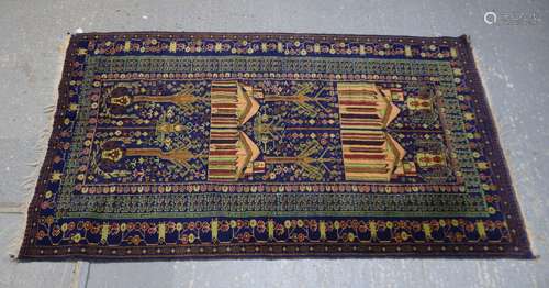 Afghan Ersari Blue ground rug, 190cm x110m