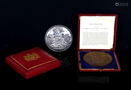 Queen Victoria, Golden Jubilee, 1887, the official silvered medal, by Sir J. E. Boehm and (