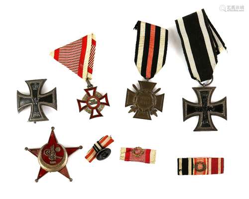 German Iron Cross, dated 1813-1914, another 1914 Iron Cross, 1914-1918 Hindenburg Cross of Honour,