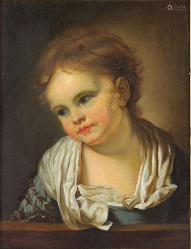 19th century, French School, portrait of a young boy, oil on canvas, 45.5cm x 35cm,