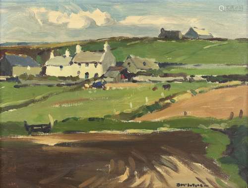 § Donald McIntyre (British, 1923-2009). 'Spring Anglesey', oil on board, signed lower right, label