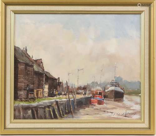 Sydney Foley (British, 1916-2001). 'Morning Light, Leigh on Sea', oil on board, signed and with